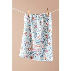 Anthropologie Peppermint Wishes Dish Towels